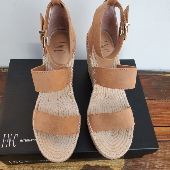 Inc. Women's Espadrille Strap Wedge Sandal Sz 10 - Picture 3 of 15